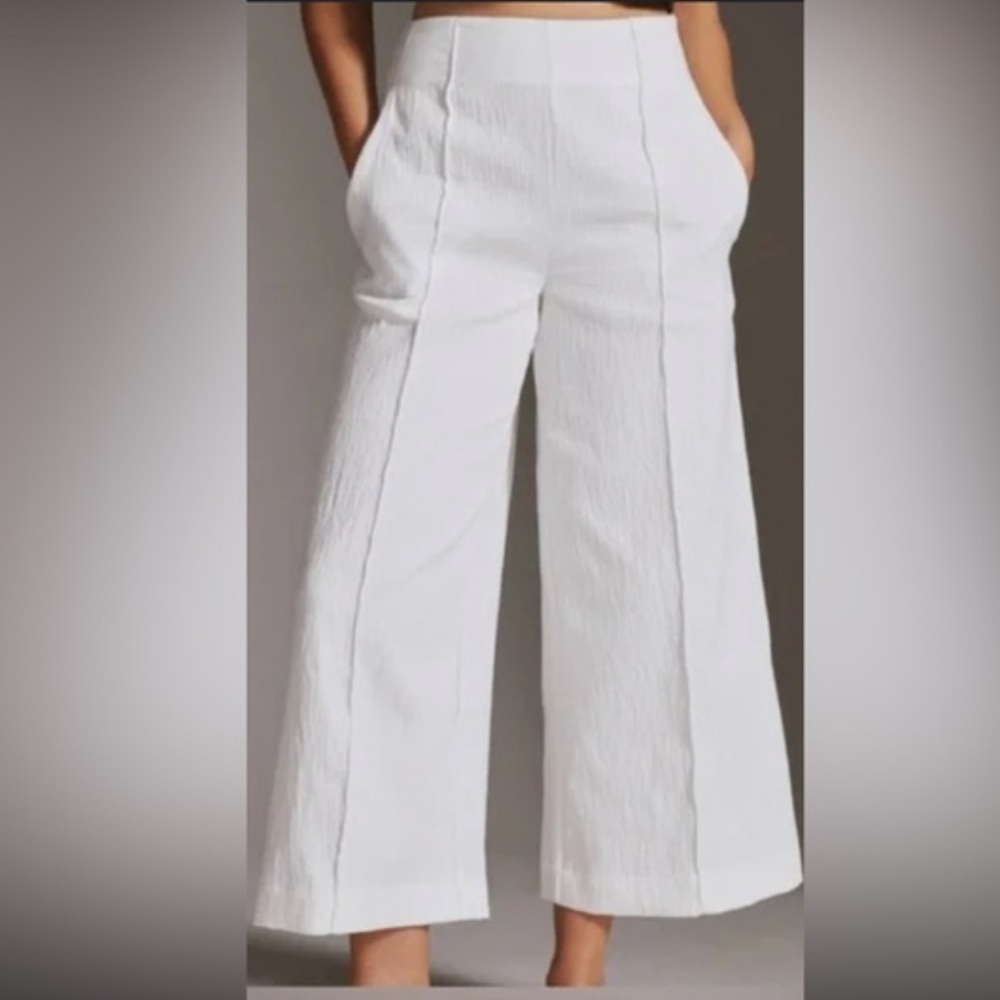 Maeve Elegant White Wide-Leg Pants